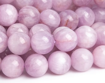 9 MM クンツァイト パープル ビーズ ブレスレット 本物の天然ラウンド