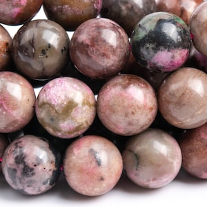 Genuine Natural Cobaltoan Calcite Gemstone Beads 10MM Brown Pink Round A Quality Loose Beads (118372)
