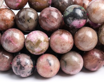 Genuine Natural Cobaltoan Calcite Gemstone Beads 10MM Brown Pink Round A Quality Loose Beads (118372)
