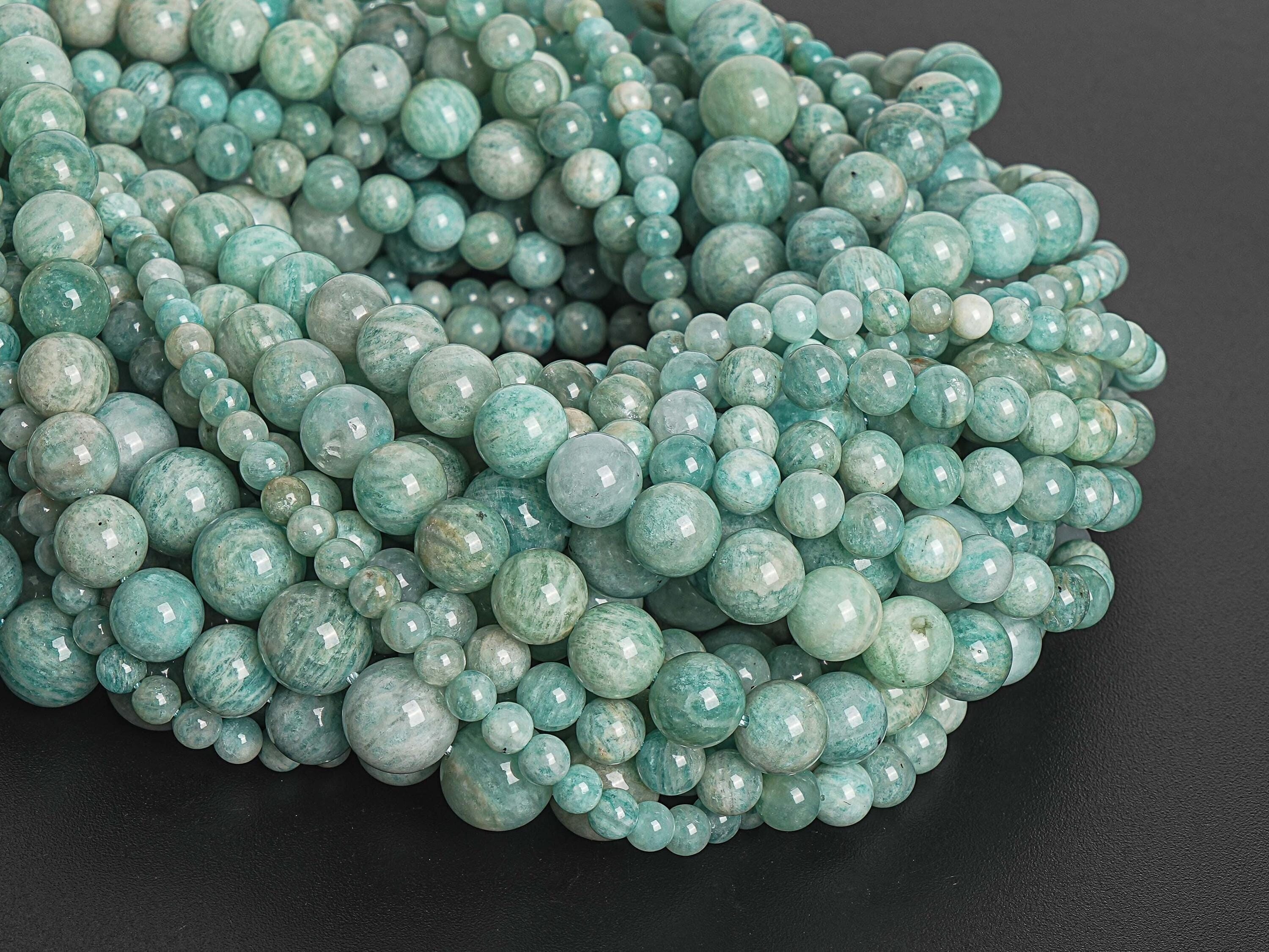 Perles Ronde à Facettes En Amazonite Naturelle - Diamètre 6mm - Pour Création Bijoux