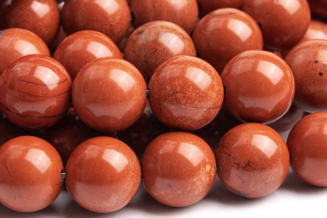 Genuine Natural Jasper Gemstone Beads 10MM Red Round AAA Quality Loose
