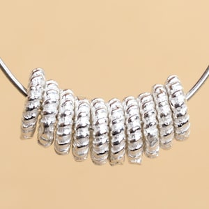 10 Pcs - 5x1MM Sterling Silver Round Slice Spacer Beads for Jewelry Making (64033-2187)
