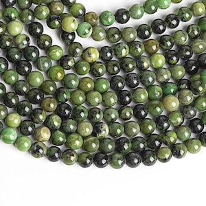Genuine Natural Canadian Jade Gemstone Beads 6-7MM 8-9MM Green Round AA Quality Loose Beads