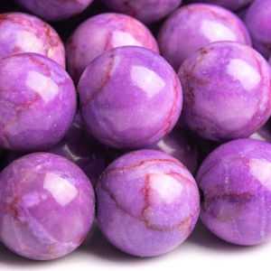Magnesite Turquoise Gemstone Beads 10MM Blue Purple Round AAA Quality Loose Beads (108849)
