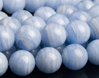 Cuentas sueltas de ágata azul bebé de 10 mm (120167)
