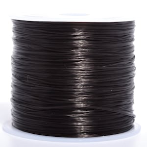 1 bobine - Cordon élastique japonais noir / Fil de cristal de haute qualité de 0,8 mm (64721-S2551)