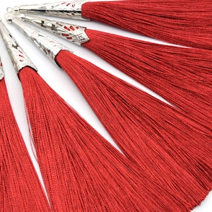 2 stuks - 5,12&quot;/13 CM wijnrood polyester kwastje 1 CM dikte handgemaakte kwasten van hoge kwaliteit (60649)
