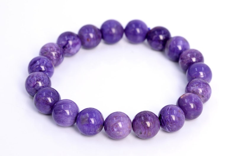 18 Pcs 105837 10MM Charoite Beads Grade AAA Genuine Natural Round Gemstone Loose Beads