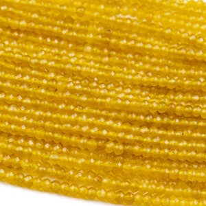 Jade Gemstone Beads 3x2MM Yellow Faceted Rondelle AAA Quality Loose Beads (124919)