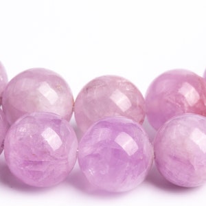 Genuine Natural Kunzite Gemstone Beads 10MM Purple Pink Round AAA Quality Loose Beads (116885)