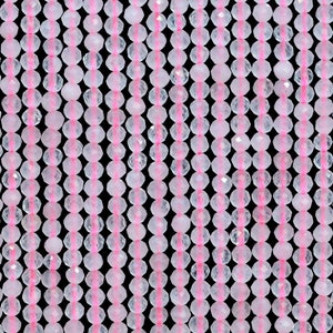 Genuine Natural Rose Quartz Gemstone Beads 2MM Pink Faceted Round AAA Quality Loose Beads (107681)