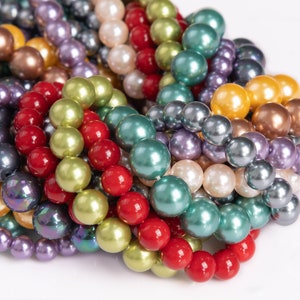 Shell Pearl Gemstone Beads 4MM 6MM 8MM 10MM Multicolor Color Round AAA Quality Loose Beads