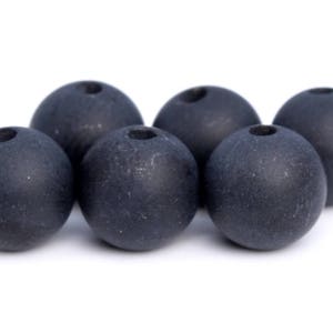 Genuine Natural Agate Gemstone Beads 4MM Matte Black Round AAA Quality Loose Beads (101080)