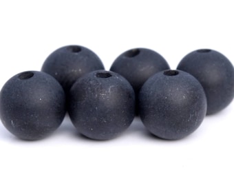 Genuine Natural Agate Gemstone Beads 4MM Matte Black Round AAA Quality Loose Beads (101080)