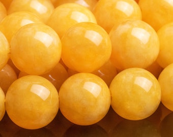 Koraliki kwarcowe 8 mm, żółte, okrągłe, jakość AAA, luźne koraliki (111311)