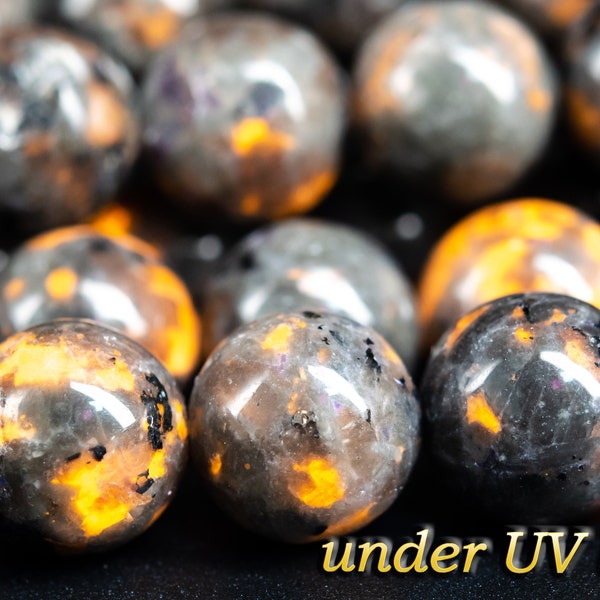 Genuine Natural Fluorescent Sodalite Gemstone Beads 8-9MM Gray Round A Quality Loose Beads (119062)