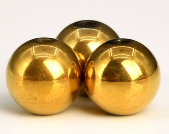 Hämatit Edelstein Perlen 12 MM Gold Runde AAA Qualität lose Perlen (104655)