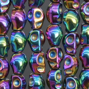Hämatit Edelstein Perlen 8 x 5 MM Rainbow Skull AAA Qualität lose Perlen (104571)