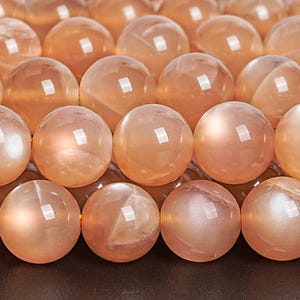 Genuine Natural Sunstone Gemstone Beads 8MM Orange Brown Round AA Quality Loose Beads (123960)