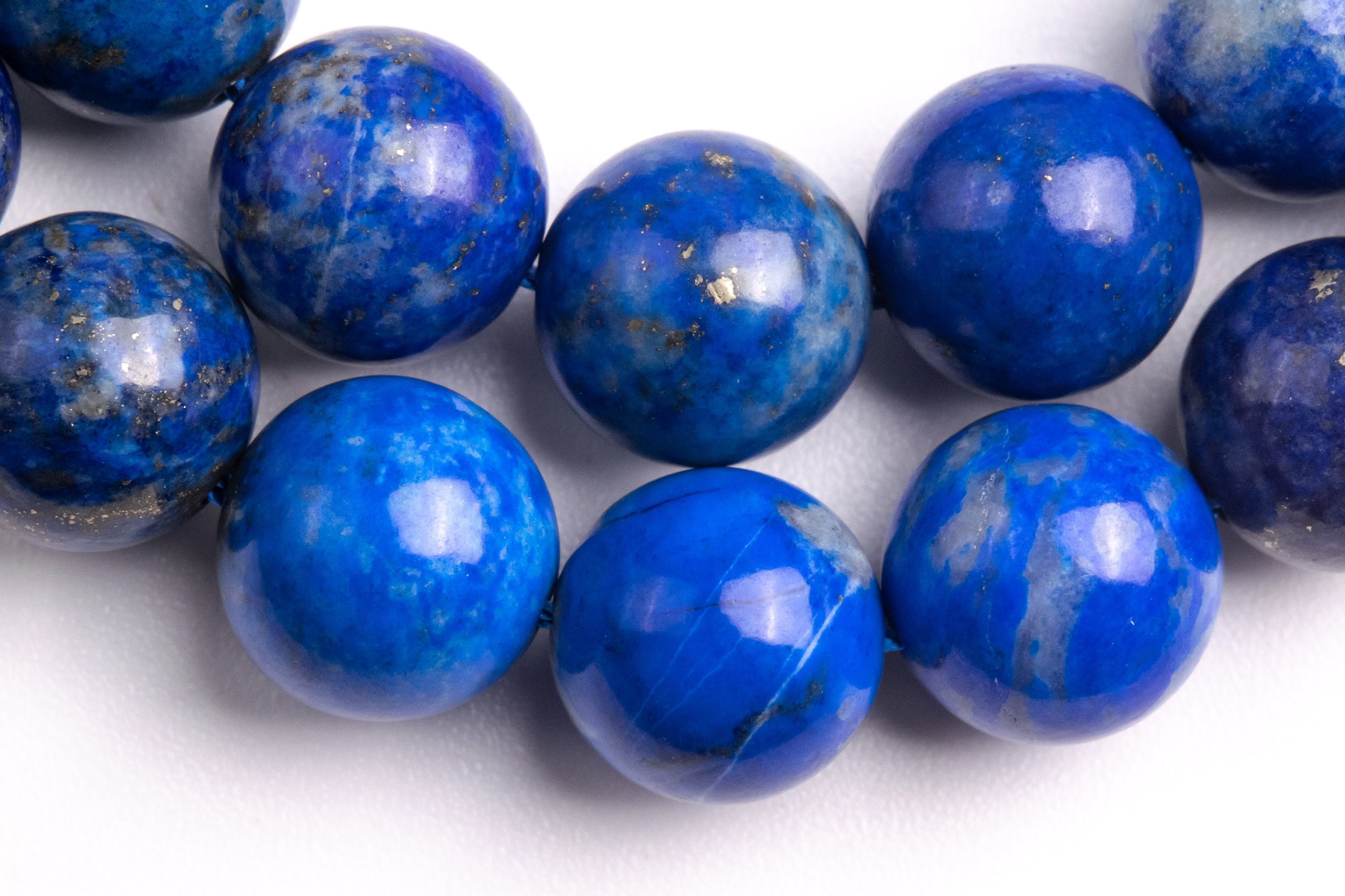 Genuine Natural Lapis Lazuli Gemstone Beads 9-10MM Deep Blue Round A ...