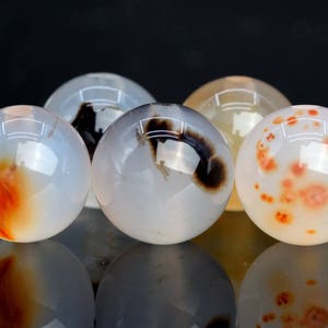 Genuine Natural Dendritic Agate Gemstone Beads Africa 6MM Multicolor Round AAA Quality Loose Beads (103463)