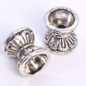 10 Pcs - 8x8MM Bead Cap Antique Silver Tone Zinc Alloy Bead Cap (63095-2338)