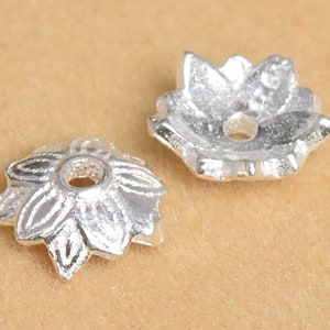 10 Pcs - 8MM Sterling Silver Flower Bead Cap (64464-2139)