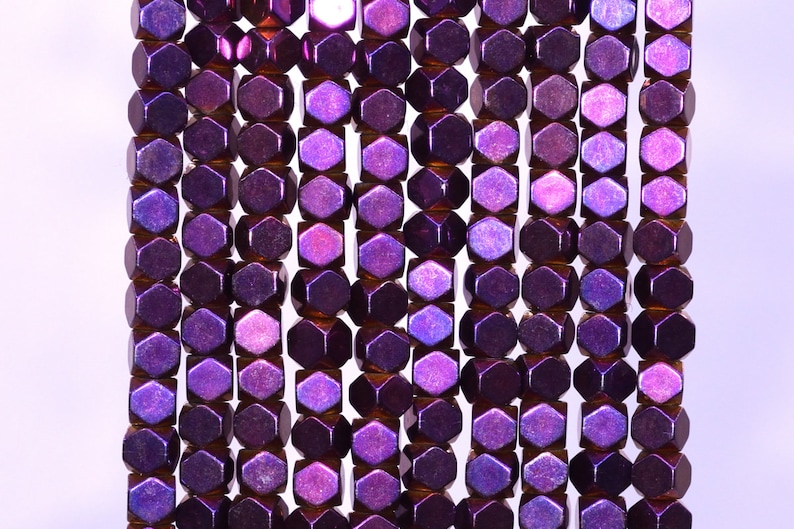 3MM Purple Hematite Beads Octagon Cube Grade AAA Natural Gemstone Loose Beads 149 Pcs 104697