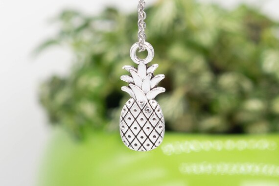 10 Pcs - 19x8x1mm Pineapple Charm Double Side Antique Silver
