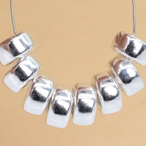 5 Pcs - 7x4MM Sterling Silver Rondelle Spacer Beads for Jewelry Making (63955-2182)