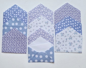 Mini envelopes & note cards, various Patterns and colours, Thank you Note, Note cards, Scrapbooking, 9cm x 5.5cm