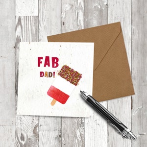 Fab Dad à planter, carte d'anniversaire pour papa, sur papier grainé recyclé