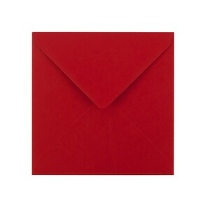 May include: A red envelope with a flap.