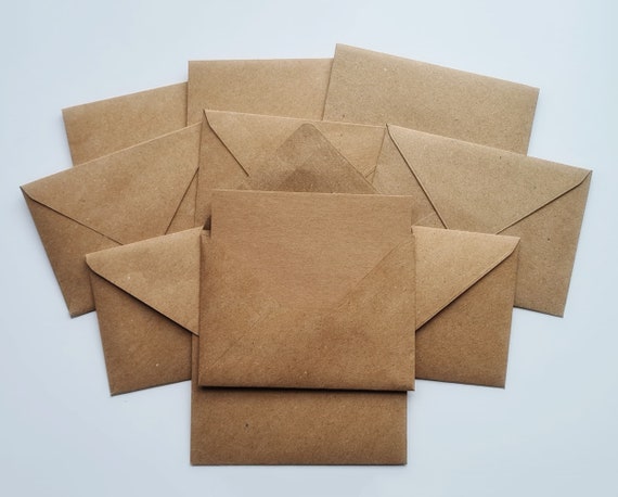Wedding favours, 10 qty Small & Mini envelopes and note cards in recycled Kraft