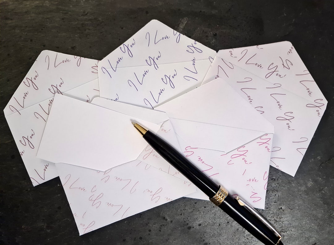 Handmade Mini Envelopes and Notecards Pack of 10 , I Love You. - Etsy UK