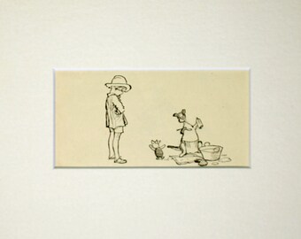 Winnie the Pooh 1965 vintage book page when Kanga and Baby Roo come to the Forest