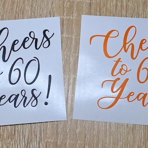 Birthday party decals, Cheers to Years ! Personalized Wine Glasses , Cheers to 40 Years stickers