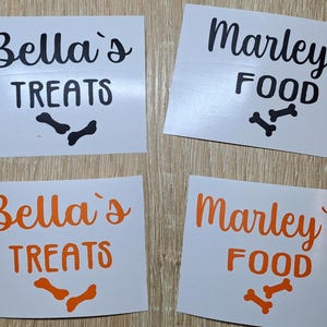 Personalized Pet Food Vinyl Decal: Dog & Cat Food Container Label