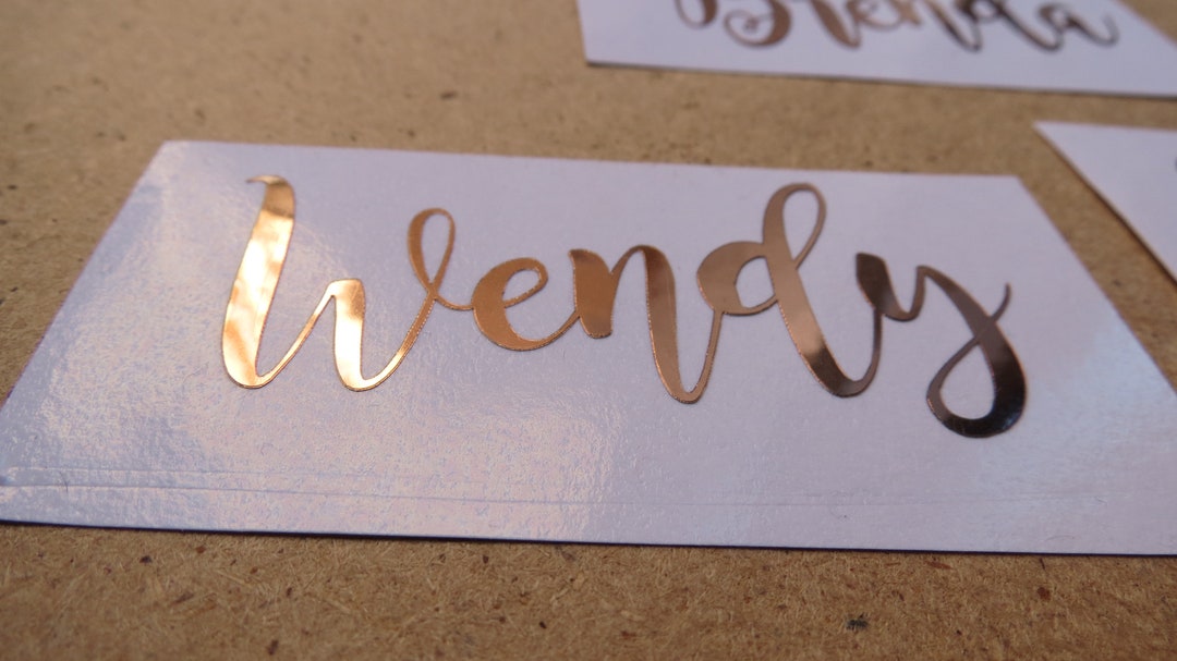 Rose Gold Custom Name Decals for Wood Hanger, Bridal Party Decals