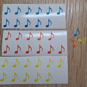 12 Stück Achtelnote Vinyl Aufkleber - Musik inspiriert Dekor - Für Musiker / Musikaufkleber / Musiknote Vinyl Aufkleber