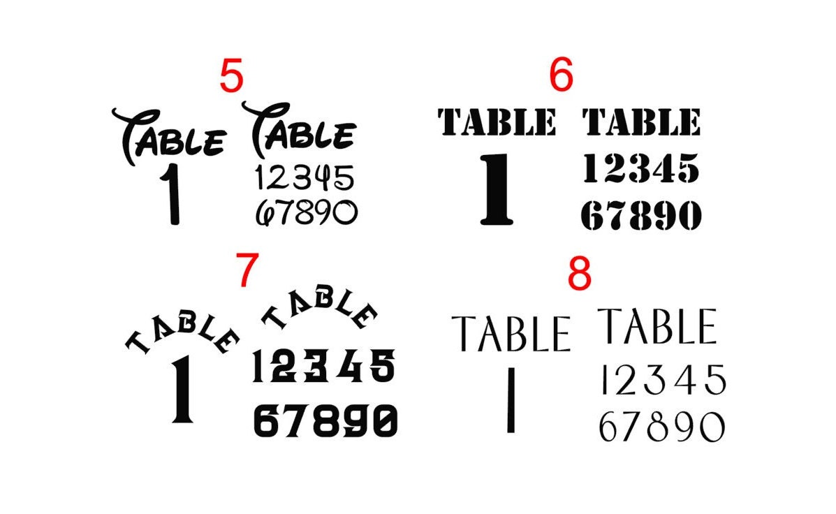 Custom Decals Table Personalized Wedding Table Number Decals – Custom Stickers for Wedding ...