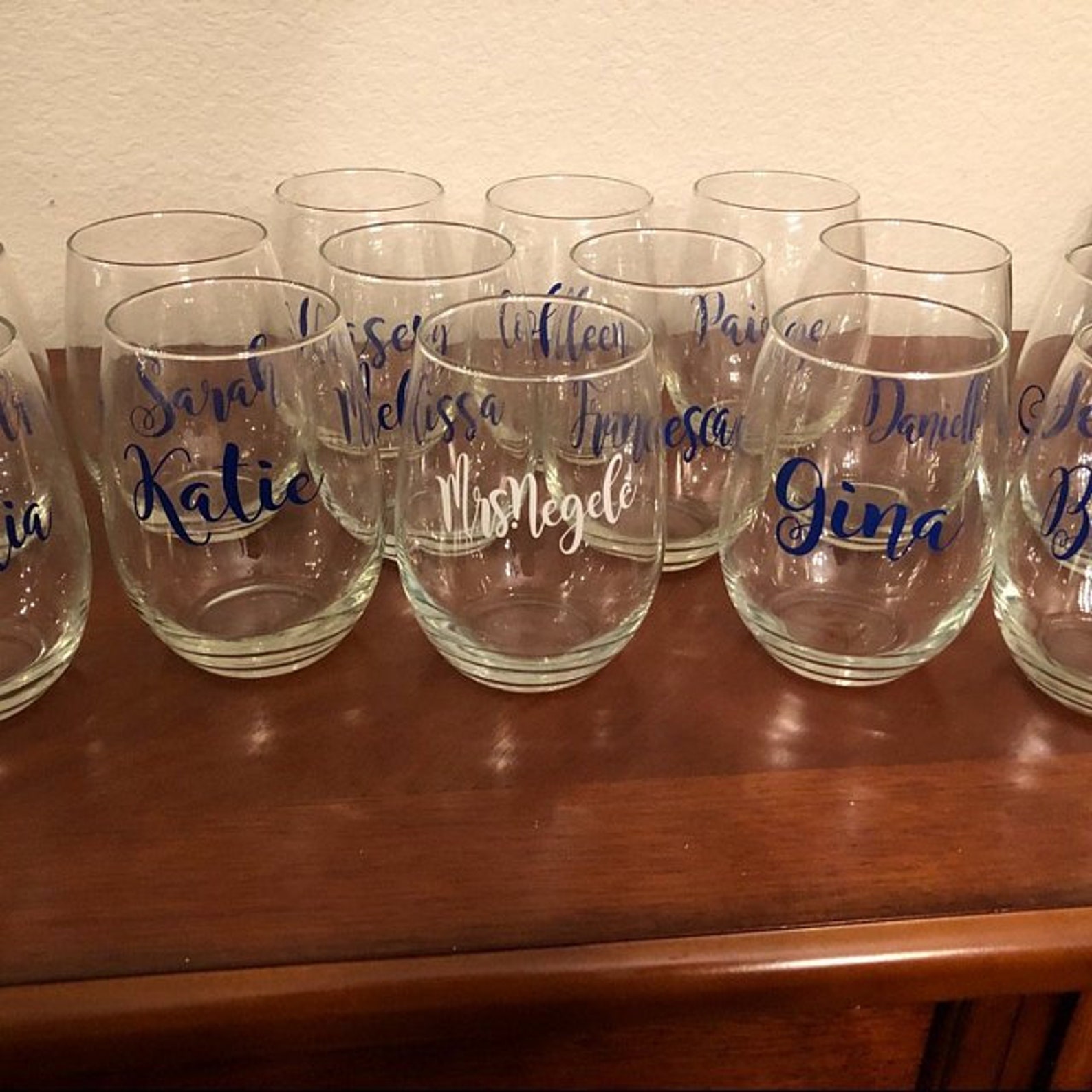 Custom Name Vinyl Decal for Wine Glass Personalized Wine Etsy