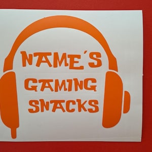 Custom Name Gaming Snacks Jar Vinyl Decal