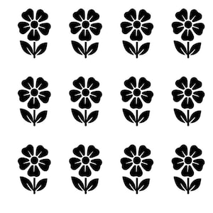Flower stem vinyl decals / Vinyl Flower Stickers - Sparkle Flower