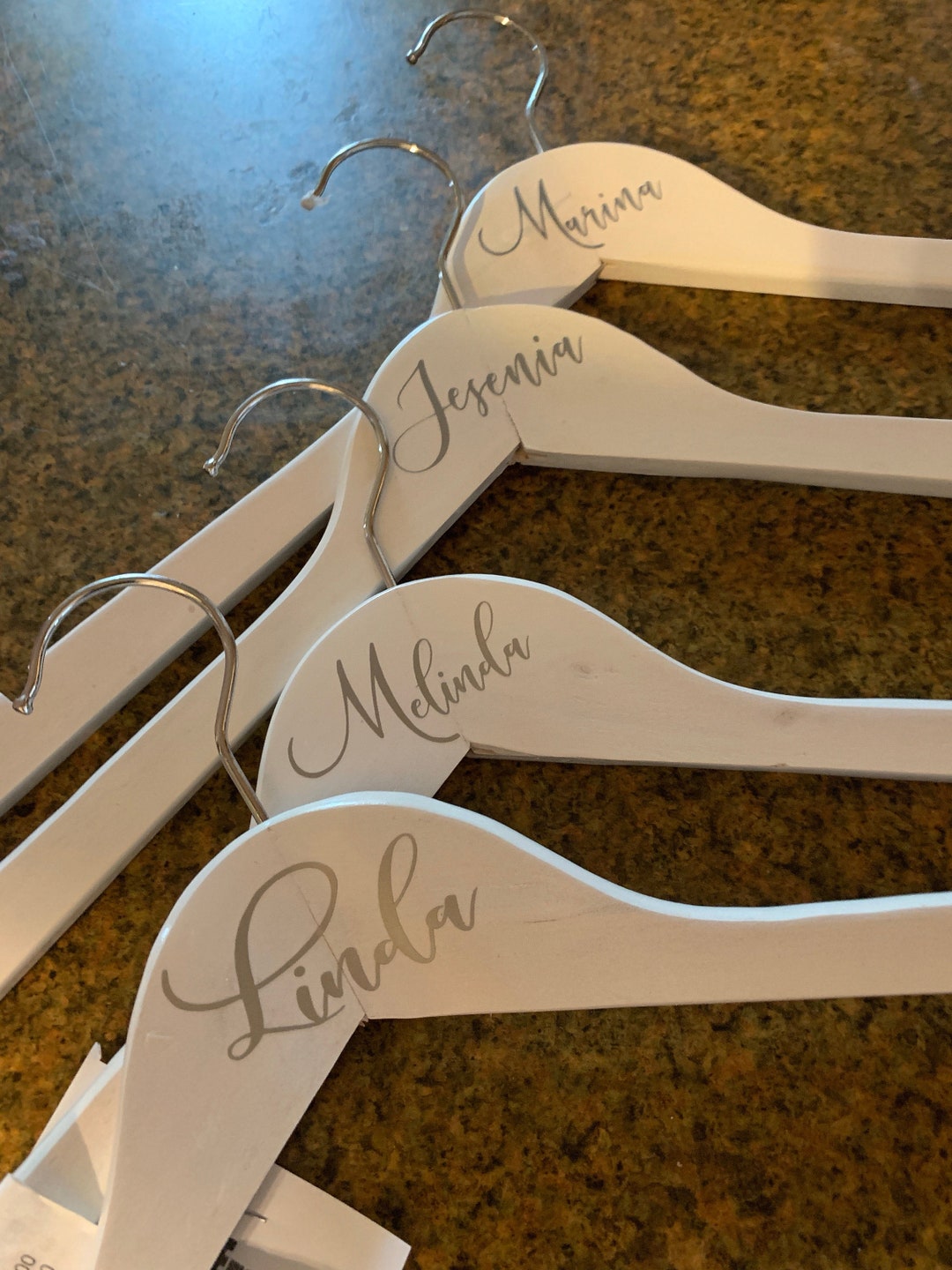 Custom Name Decals for Wood Hanger, Bridal Party Decals, Personalized