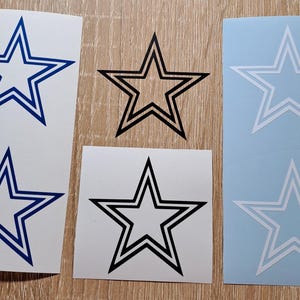 Star Double Outline Vinyl Decal Set: Waterproof Wall Stickers