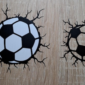 Cracked Soccer Ball Vinyl Decal: Waterproof Wall Sticker