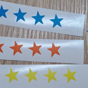 Mini Star Vinyl Decals: 0.5 Inch, Custom Colors - 100 Pcs