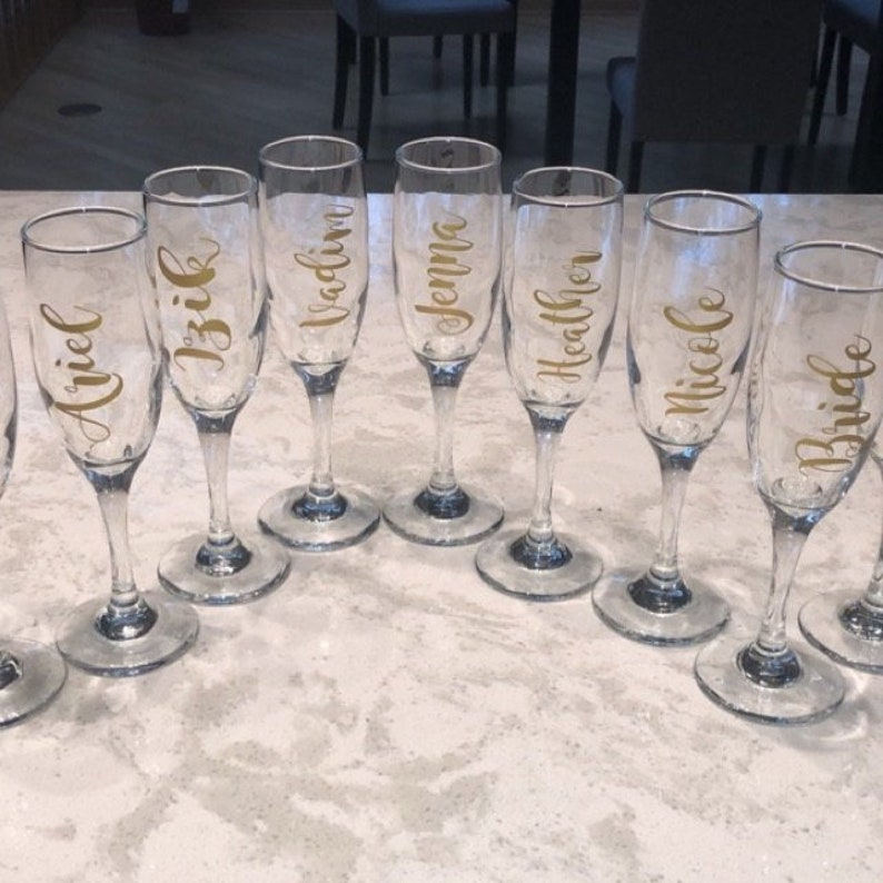 Custom name vinyl decal for wine glass Personalized Wine Etsy