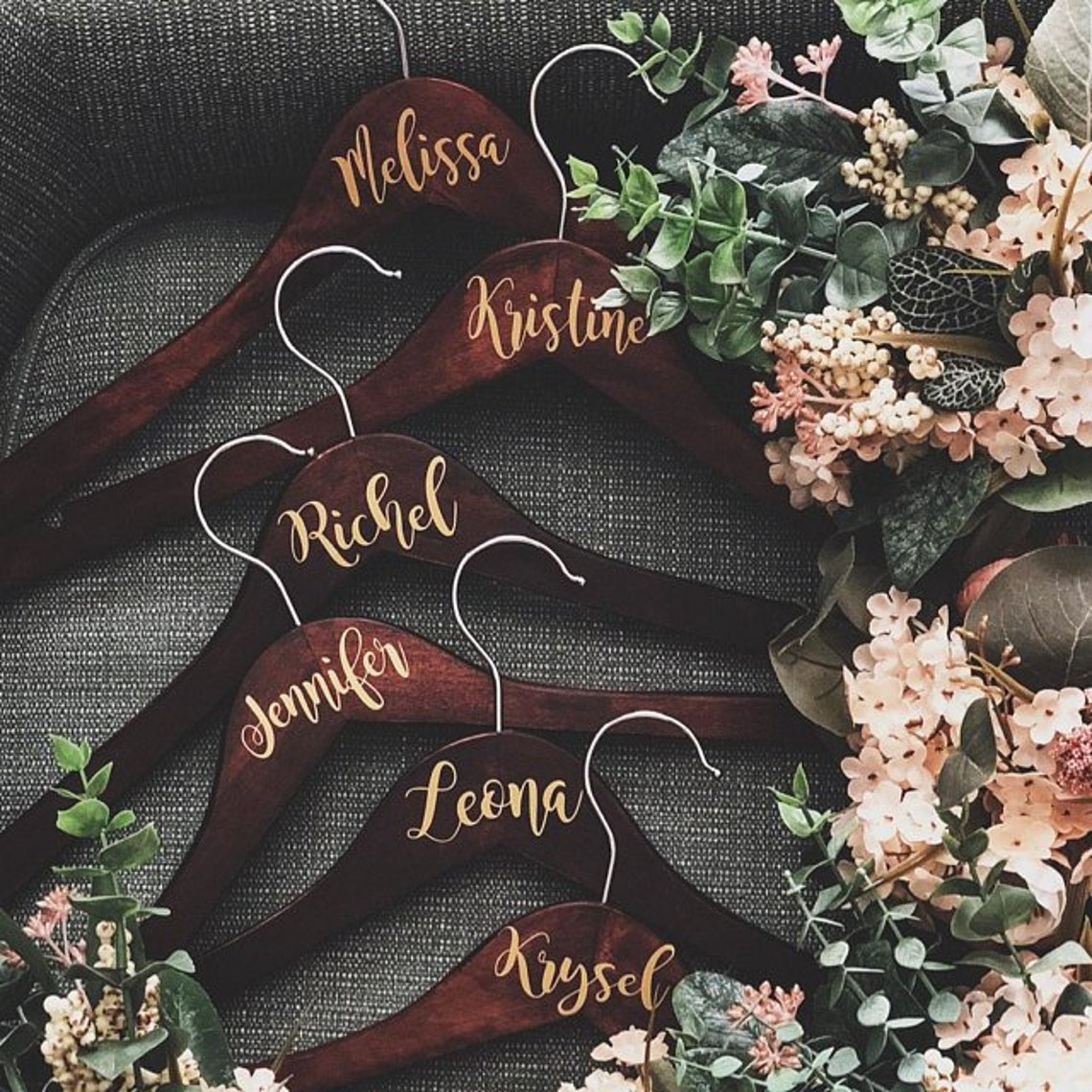 Custom Name Decals for Wood Hanger Bridal Party Decals Etsy